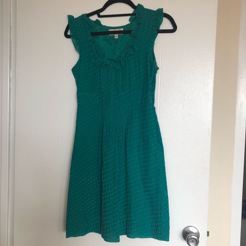 Behind the Clouds dress in Green Swiss Dot